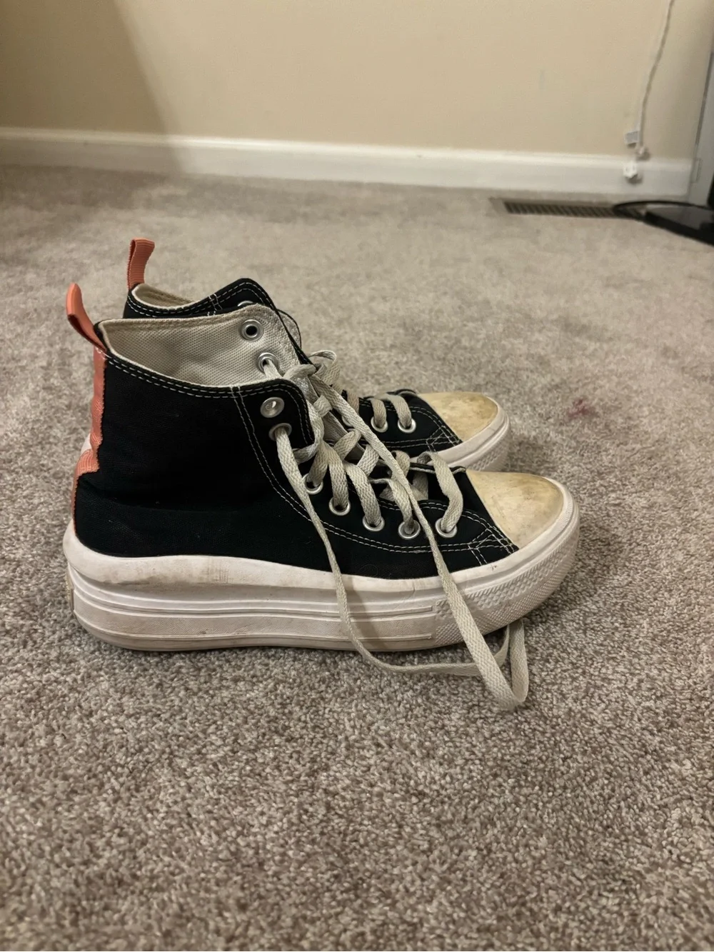 Women’s Black Canvas High-Top Sneakers with White Soles